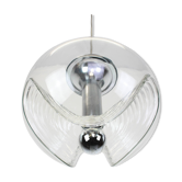 Large transparent glass ceiling light by Koch & Lowy, Peill & Putzler, Germany, 1970.