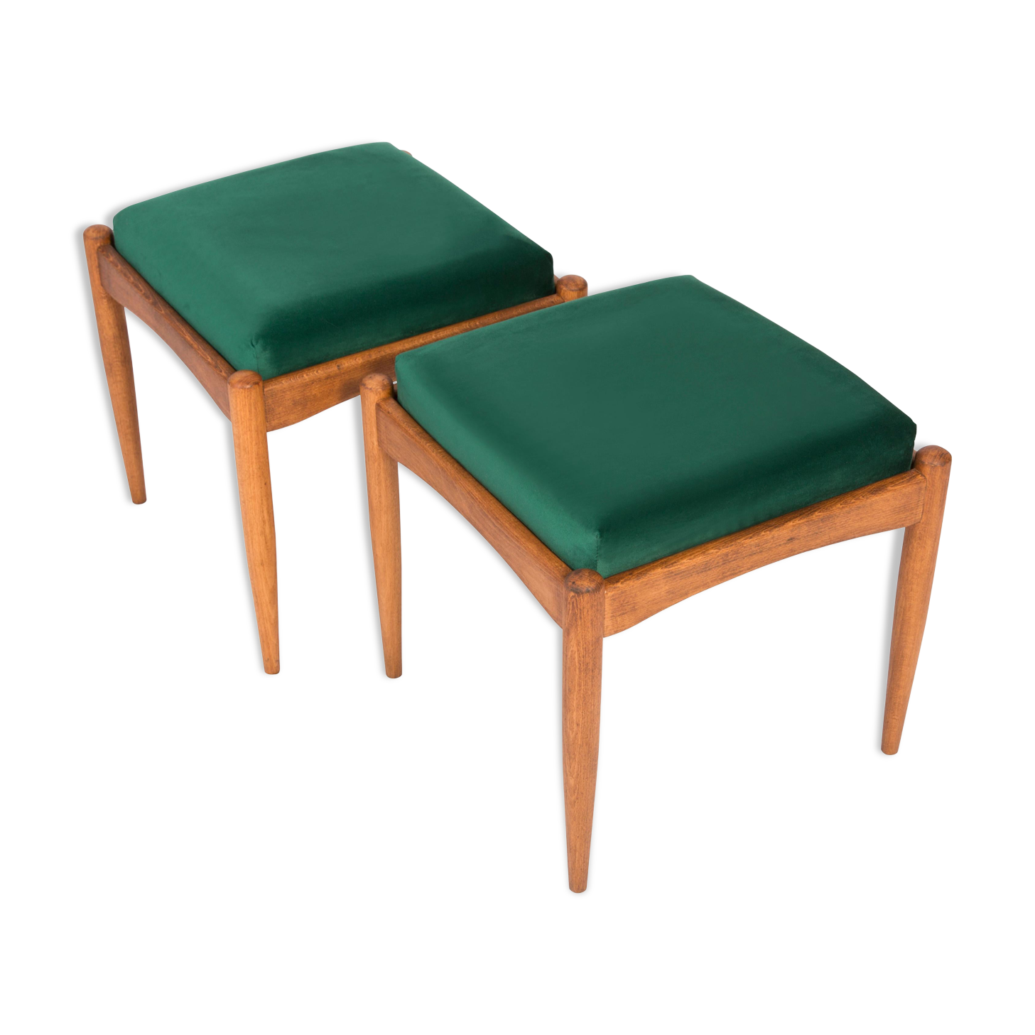 Ensemble de deux tabourets verts du 20ème siècle, années 1960