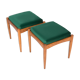 Ensemble de deux tabourets verts du 20ème siècle, années 1960