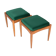 Ensemble de deux tabourets verts du 20ème siècle, années 1960