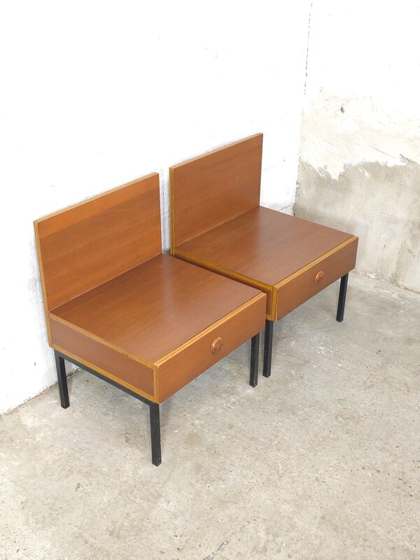 Paire de tables de chevet tables de nuit 1960 Fristho