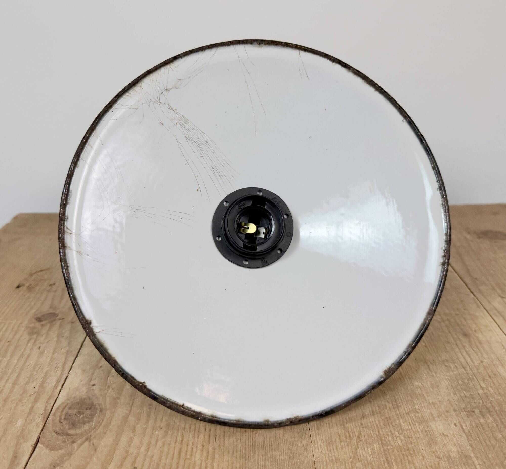Industrial Green Enamel Military Pendant Lamp with Cast Aluminium Top, 1960