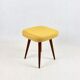 Vintage Yellow Tweed Stool, 1970s
