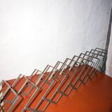 Support vinyle extensible vintage * Rangement vinyle en métal moderne du milieu du siècle * Accord