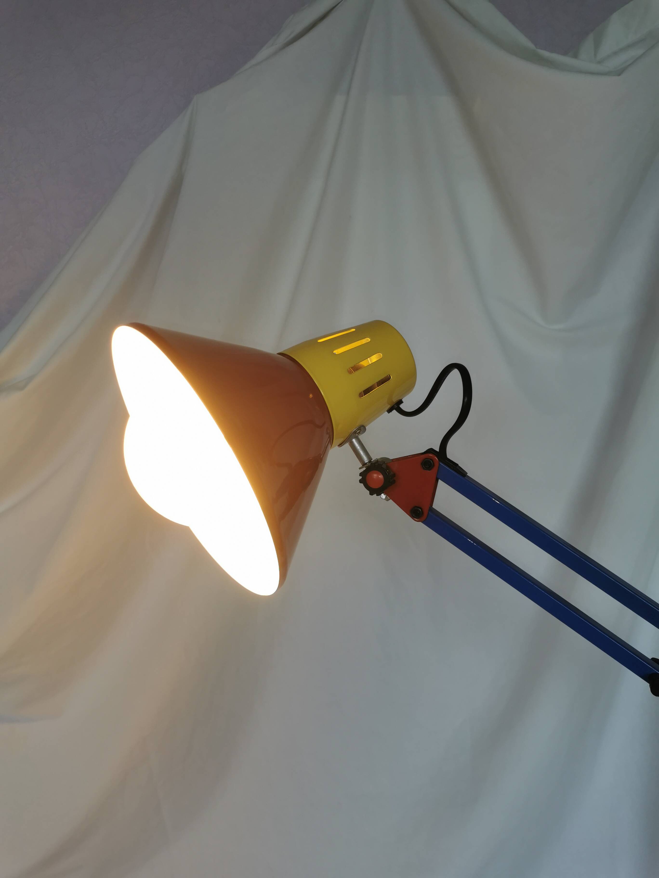 Architect lamp, articulated, multicolor, postmodern, 1980