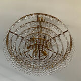 Cascade chandelier with crystal and bronze tassels