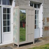 Vintage Parisian upholstered wardrobe