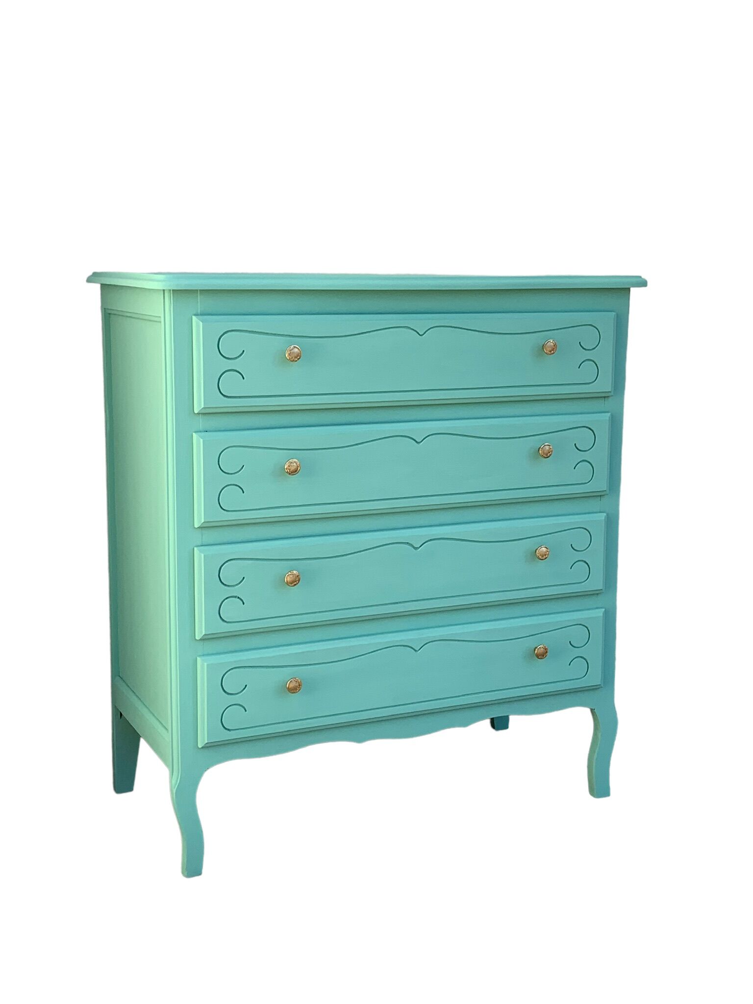 Vintage mint green chest of drawers 1950