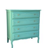 Vintage mint green chest of drawers 1950