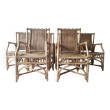 Lot de 6 fauteuils en osier