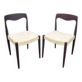 Pair of Scandinavian teak chairs