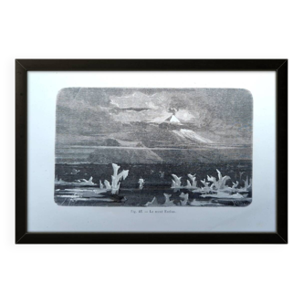 Printed in 1868, Mount Erebus, Ross Island, Antarctica.