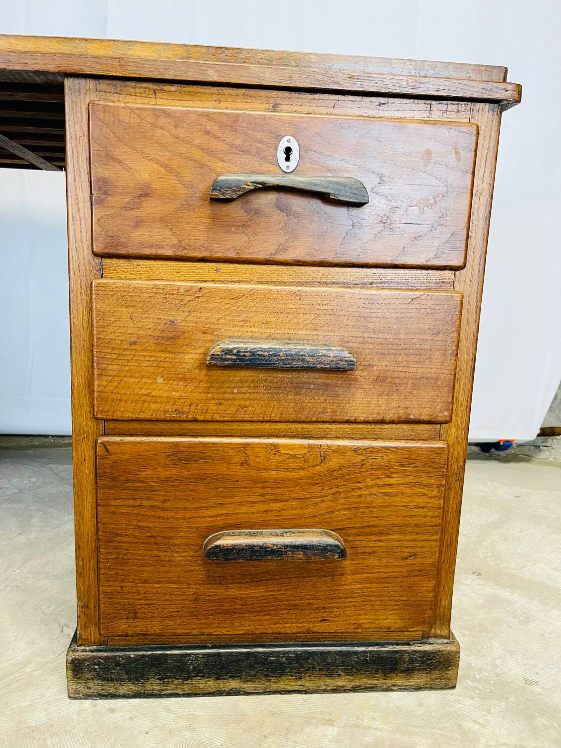 Wooden desk with pedestals