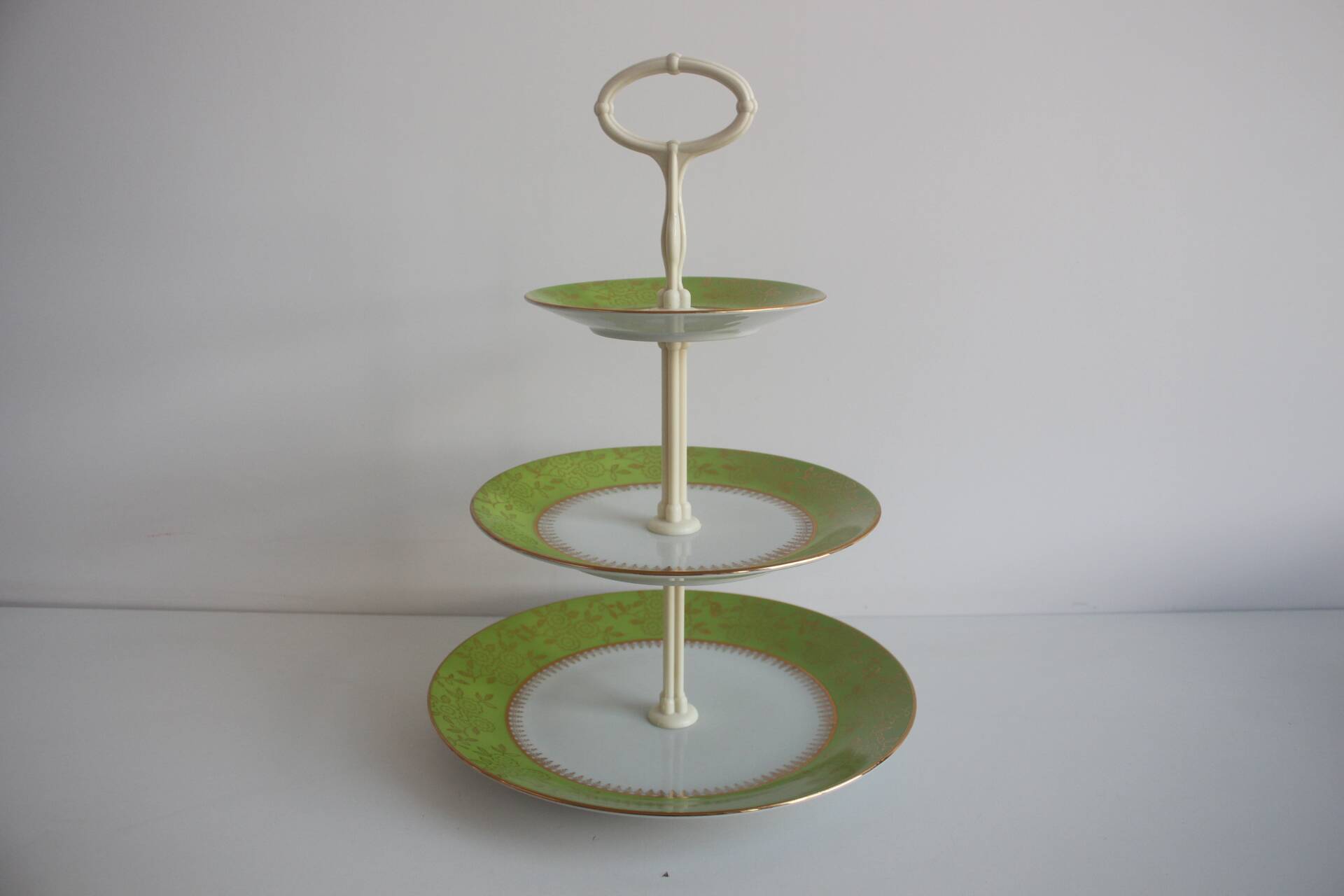 Multi-tiered porcelain tray, Stará Role porcelain, Czechoslovakia, 1950s.