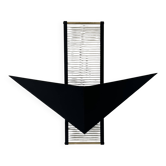 Vintage postmodernist wall lamp, metal and glass, France 1980