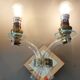 Pair of sconces in crystal, brass and mirror glasses, Italy 1940/1950.