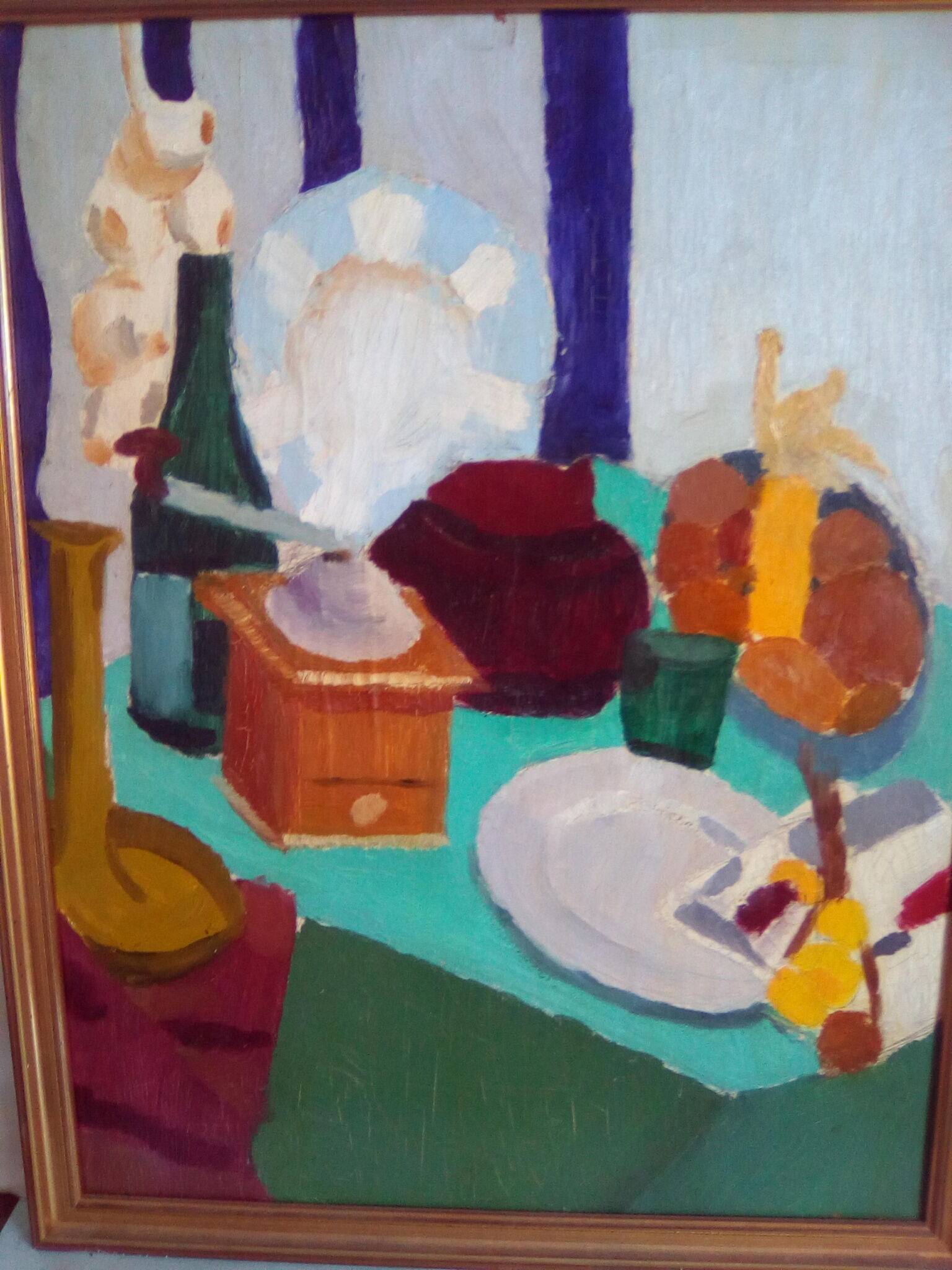 Old painting of oil painting on wood
