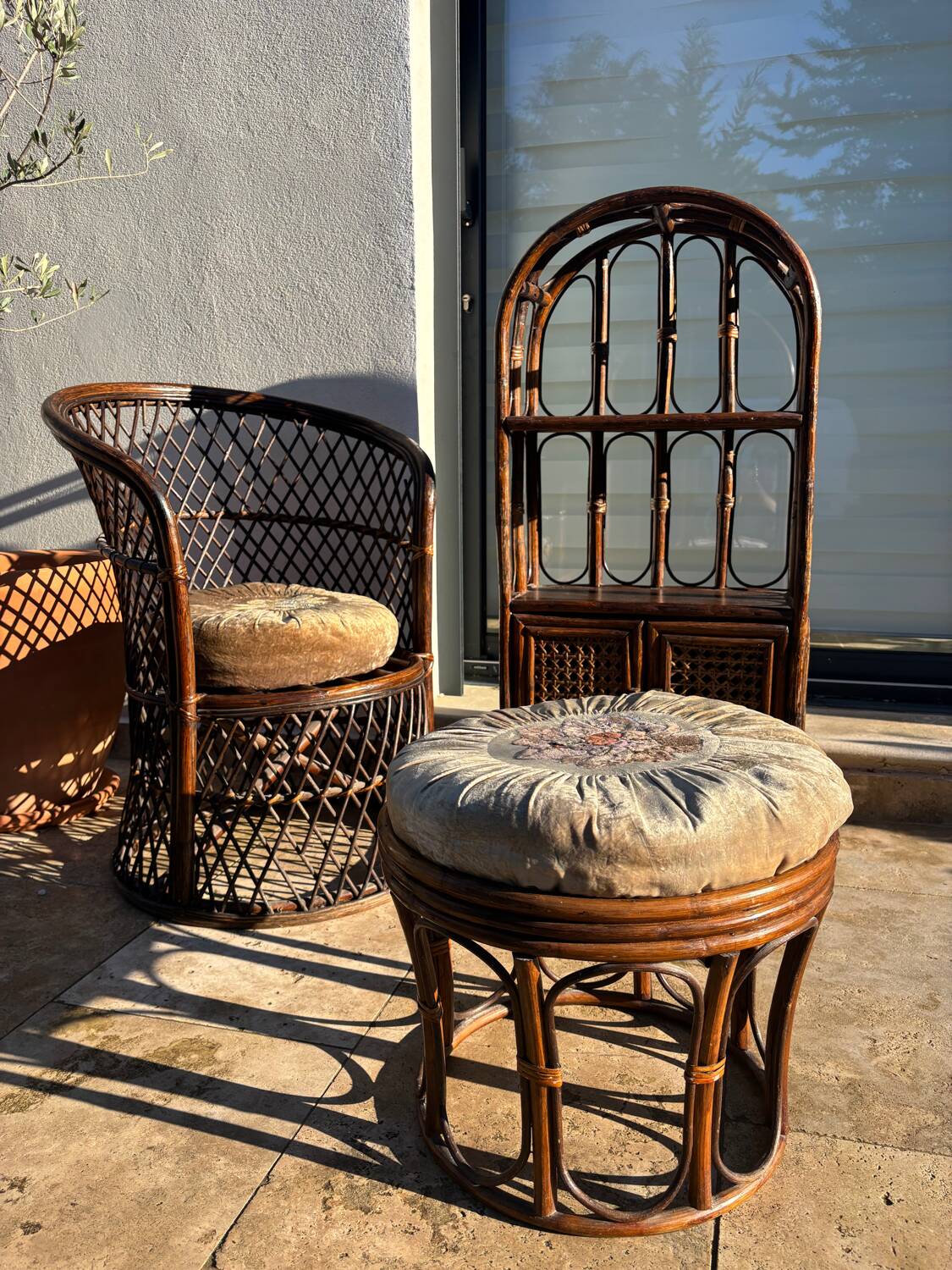1960s rattan living room set