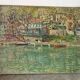 "The guinguette at noon" oil on canvas signed LJ Varlet 1941