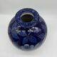 Large Tharaud Limoges vase in cobalt blue porcelain with floral decoration.