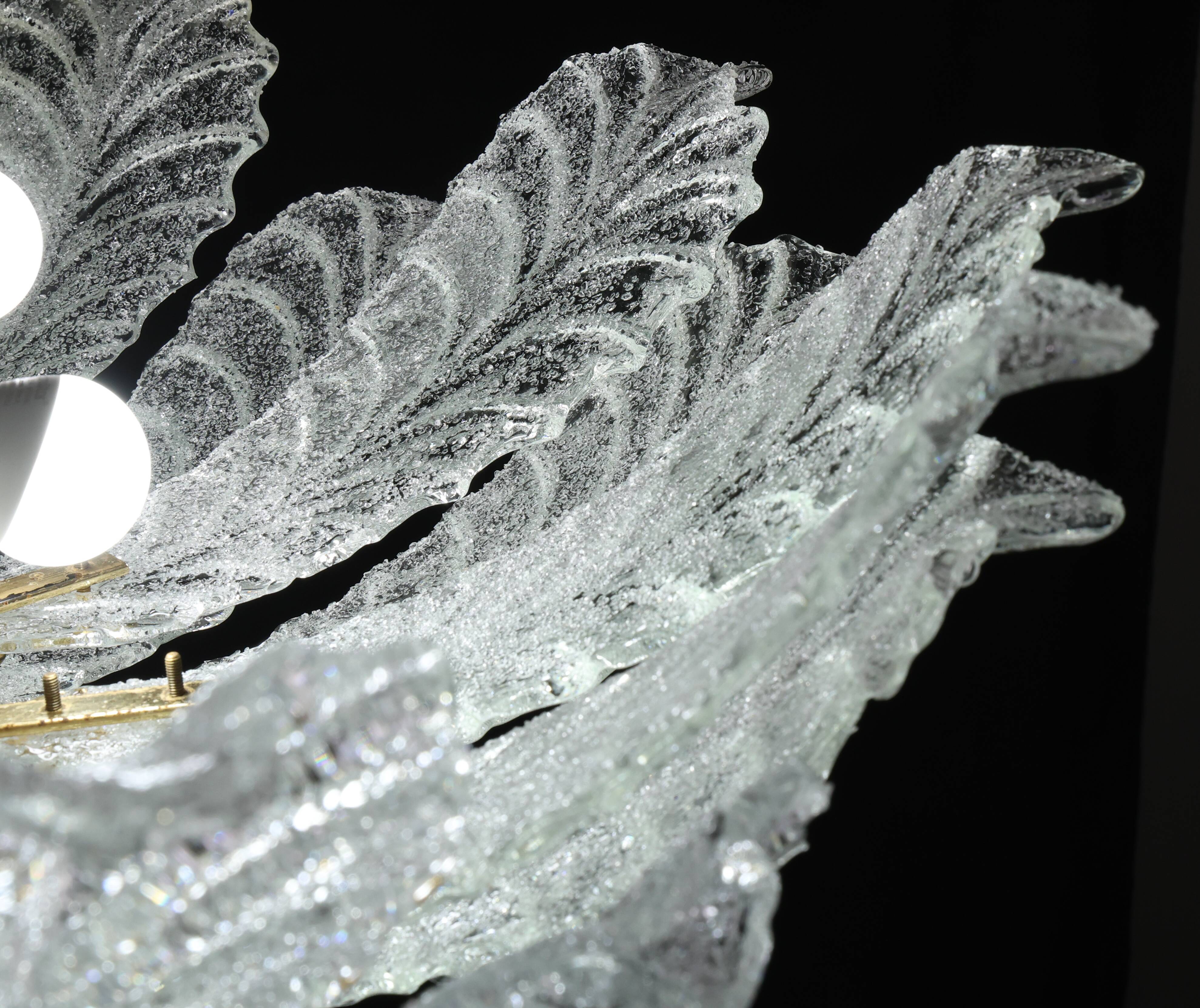 Turin, Large Size Italian Murano Glass Ceiling Light or Flush Mount, 1970s