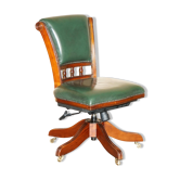 Chaise capitaine moderne en cuir, cadre en hêtre, réglable