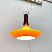 Mid-century glass tulip pendant by Peill & Putzler, 1960s.