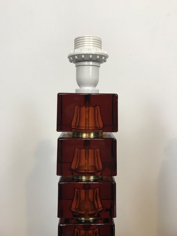 Paire de pieds de lampes de table vintage par Carl Fagerlund Pour Orrefors, années 1960