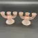Pair of vintage three-branch candlesticks in satin pink glass – Sty