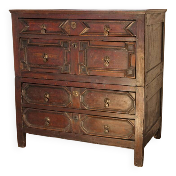 Commode anglaise en chêne, époque Charles II