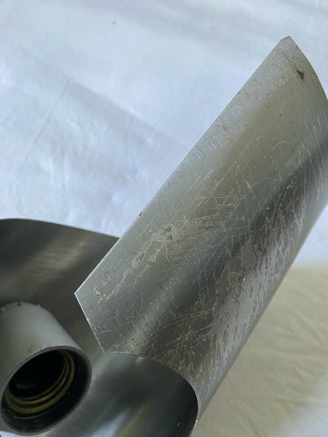 Brushed stainless steel wall light by Oxar France, vintage 1970s