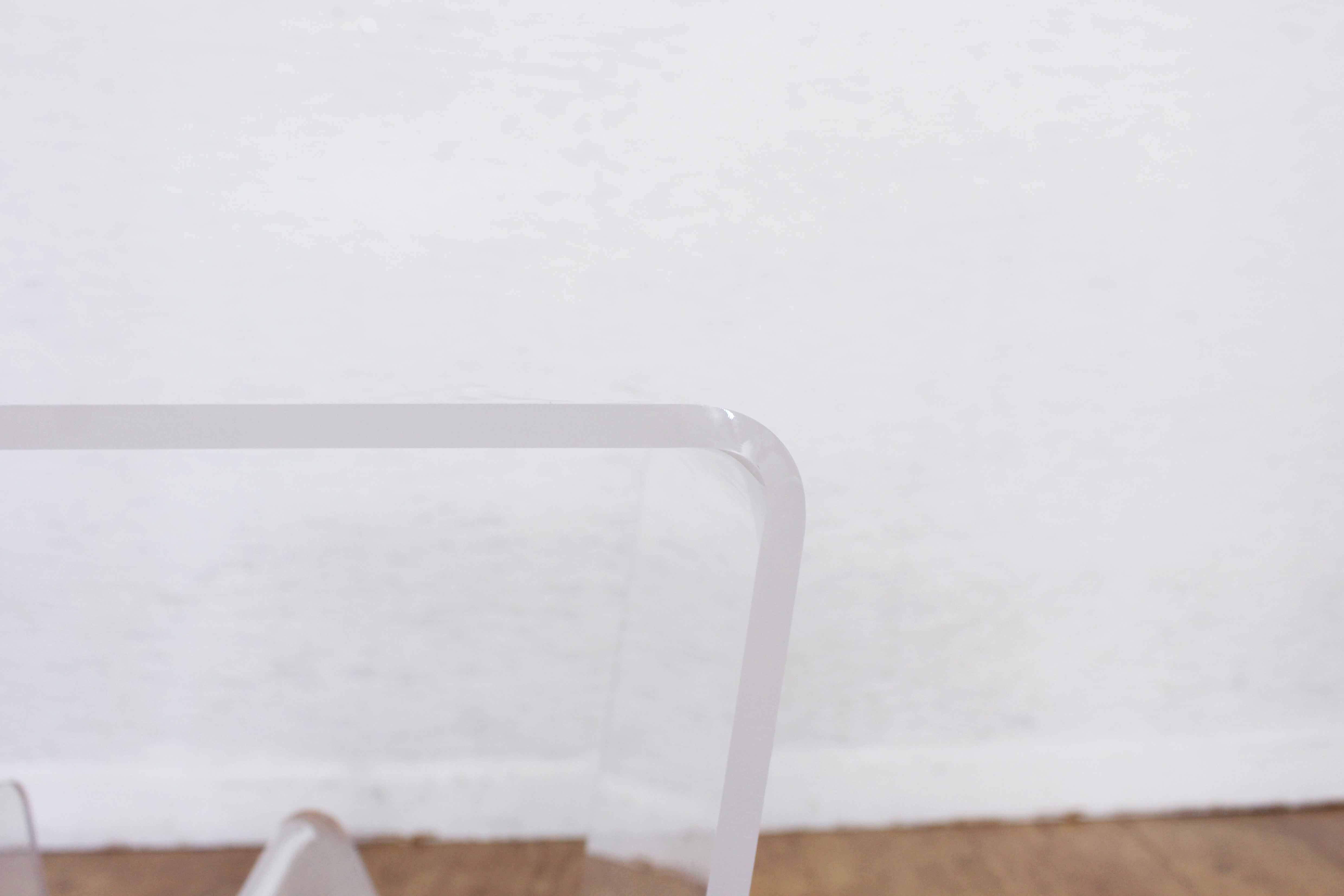 Plexiglas sofa end magazine holder