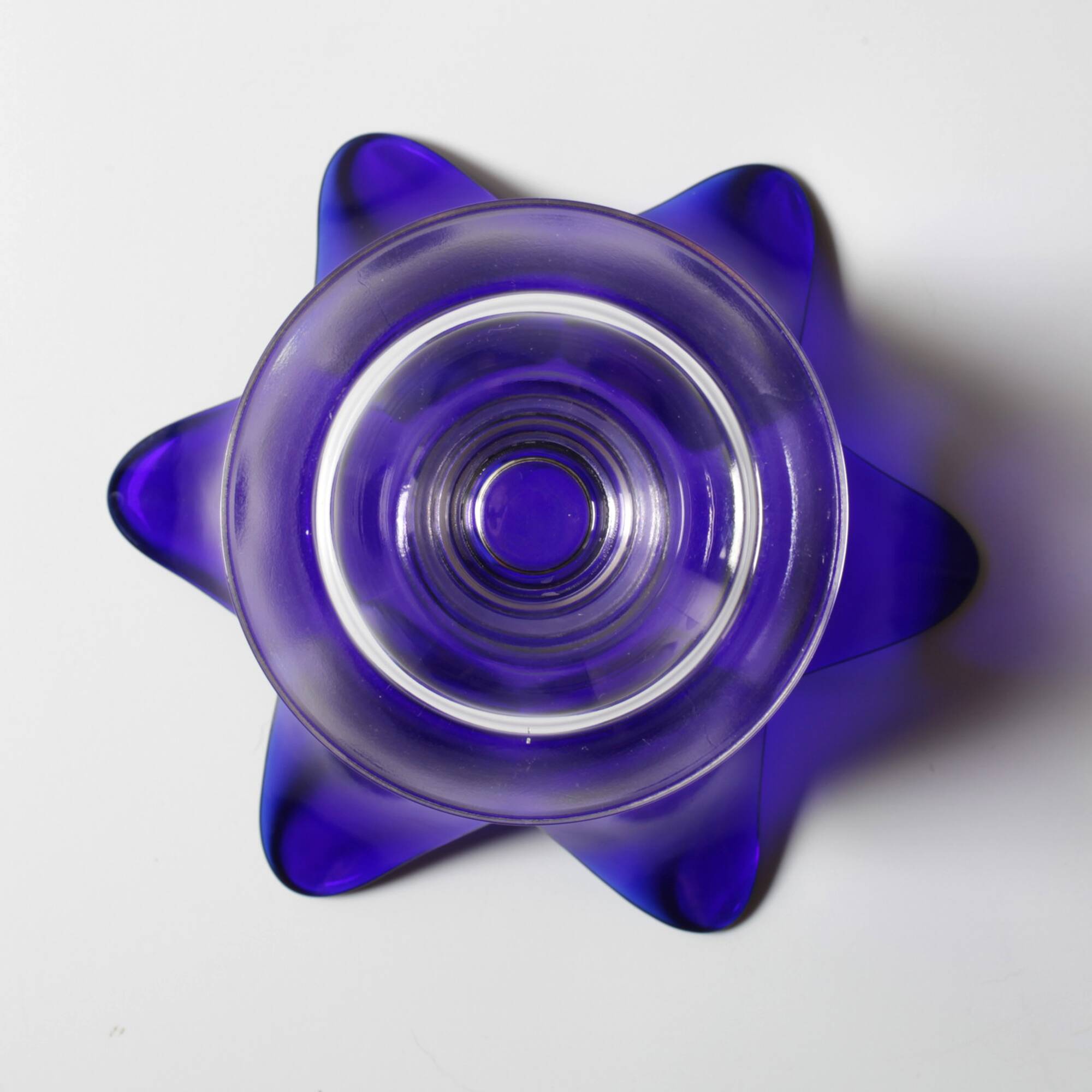 Cobalt Blue Vintage Glass Vase / Mid-century Tulip Flower Vase. Portugal