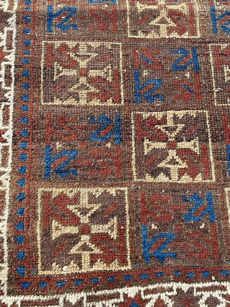 Ancient tribal baloch carpet 148x78 cm