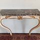 Console et miroir de style Louis XV en bois doré et marbre