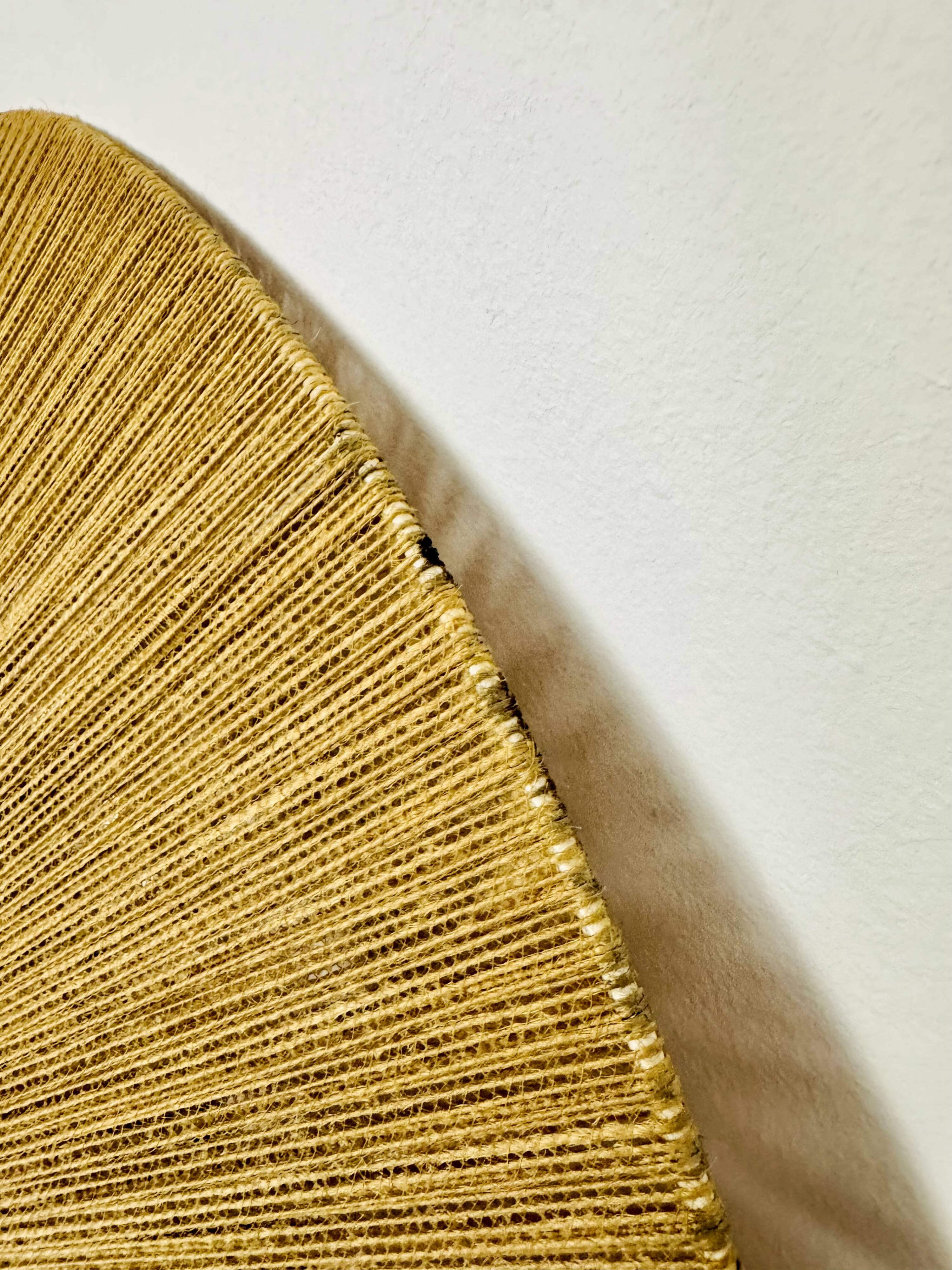Large Sisal and Teak Pendant Lamp by Temde