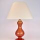 Lampe de table en verre Murano rouge et or, milieu du siècle