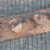 Brutalist wooden coat rack