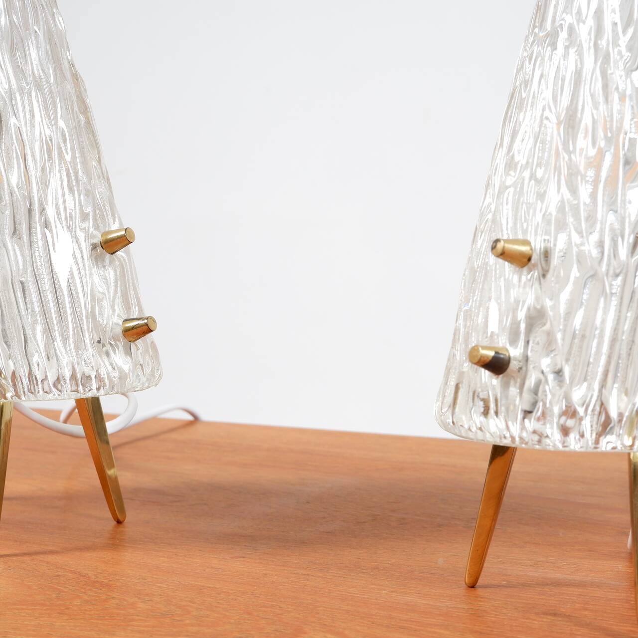 Pair of glass desk lamps by J.T. Kalmar