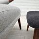 1960s, Danish "Teddy chair" with stool, reupholstered, wool, teak wood.