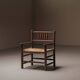 Wicker armchair in solid wood, handcrafted, France, around 1950.