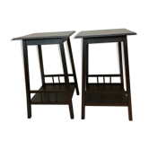 Pair of wooden sellettes