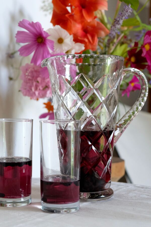 Broc en cristal taillé années 50