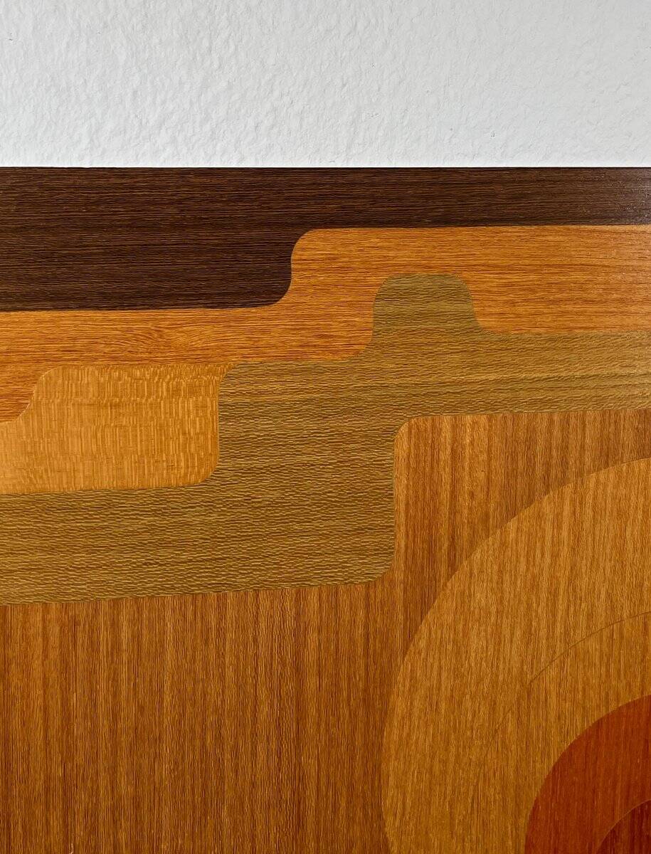 Mid-century wood veneer intarsia wall panel, 1960s