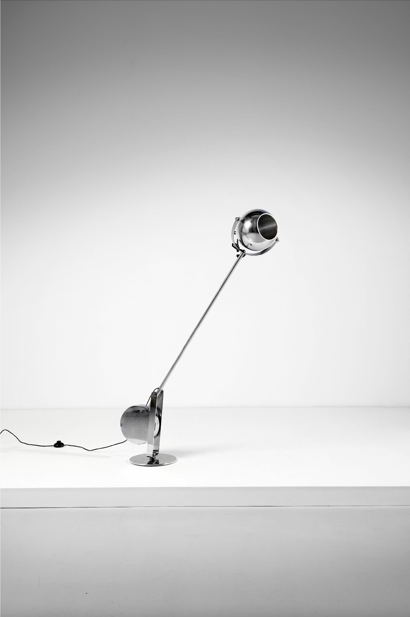 Lampe chromée surdimensionnée avec contrepoids Anonymous Italia, 1970