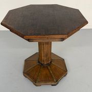 Ancienne table en bois de bistrot années 40/50 vintage finition laiton