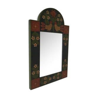 Painted wood mirror 22x35cm