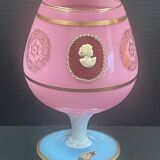 Opaline cognac glass shaped vase 20.5 cm