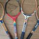 Series of 4 vintage tennis rackets