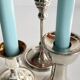 Vintage chrome metal candle holders